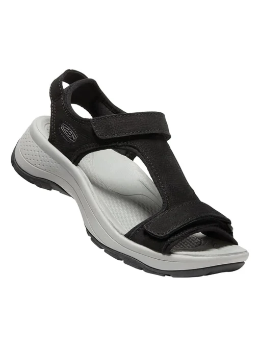 Keen Leder-Sandalen "Astoria West T-Strap" In Schwarz -Keen keen leder sandalen astoria west t strap in schwarz